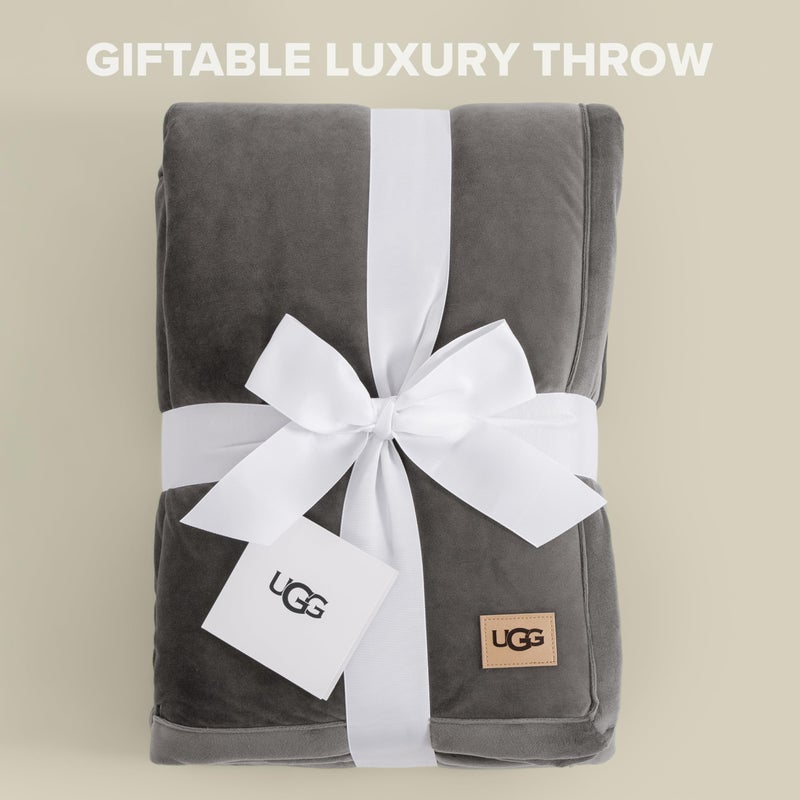 UGG Bliss Throw Blanket Plush Soft Fleece Fluffy Blankets for Bed or Couch Oversized Warm Reversible Machine Washable Medium Weight Home Decor Giftable Throw, 50-inch x 70-inch, Charcoal Grey - Image 3