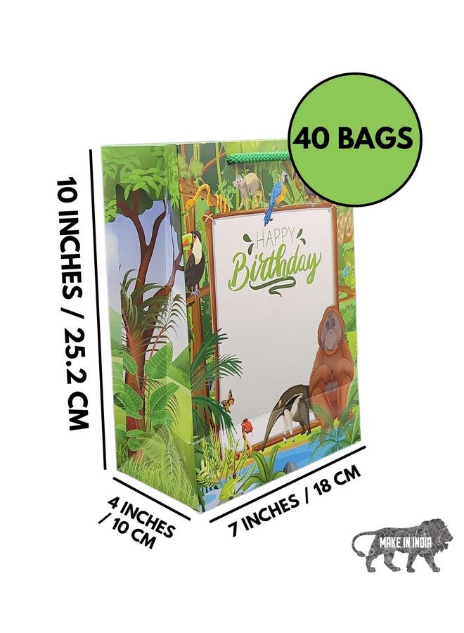 TASCHE حقيبة تاسكي بموضوع عيد الميلاد في الغابة | حقائب هدايا للمناسبات | حفلات الزفاف | عيد الميلاد | هدايا العطلات (الحجم 10 × 7 × 4 بوصة | عبوة من 40) - متعددة الألوان - Image 2