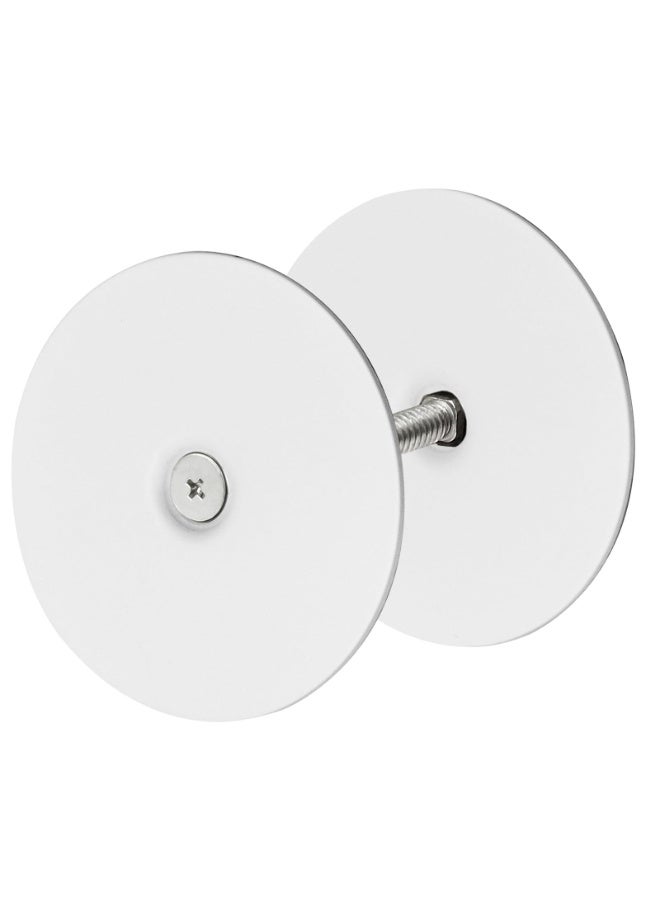 Door Hole Cover Plate, 2-5/8" Round White Deadbolt and Door Knob Hole Filler with Screws - Image 2