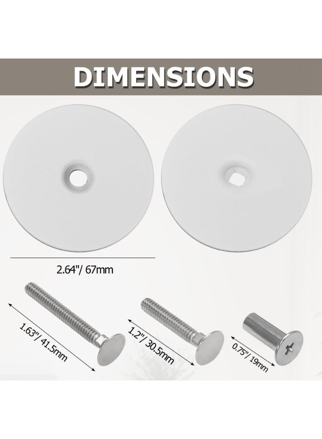 Door Hole Cover Plate, 2-5/8" Round White Deadbolt and Door Knob Hole Filler with Screws - Image 3