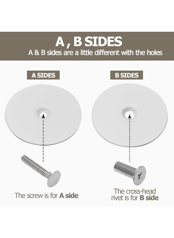 Door Hole Cover Plate, 2-5/8" Round White Deadbolt and Door Knob Hole Filler with Screws - Image 4