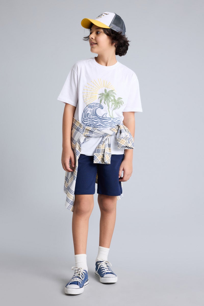 DeFacto White Boy Boy New Regular Fit Short Sleeve T-Shirt Casual - Image 2