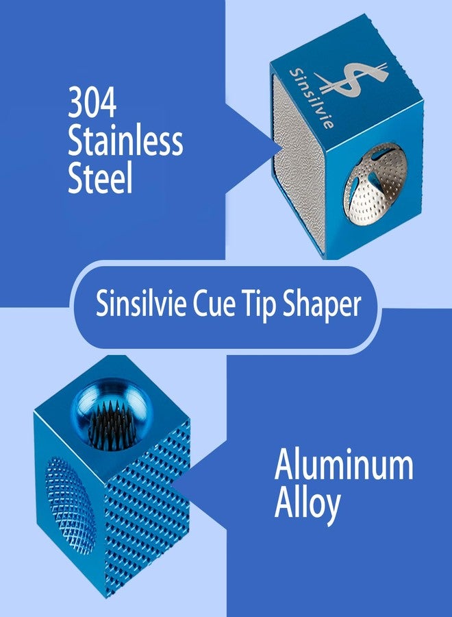 Sinsilvie Pool Cue Tips Shaper 3 in 1 Cue Tips Shaper Repair Tools, 3 in 1 Billiard Pool Cue Accessories Tool Gifts-Shaper, Scuffer, Aerator (Blue 5 in 1) - Image 3