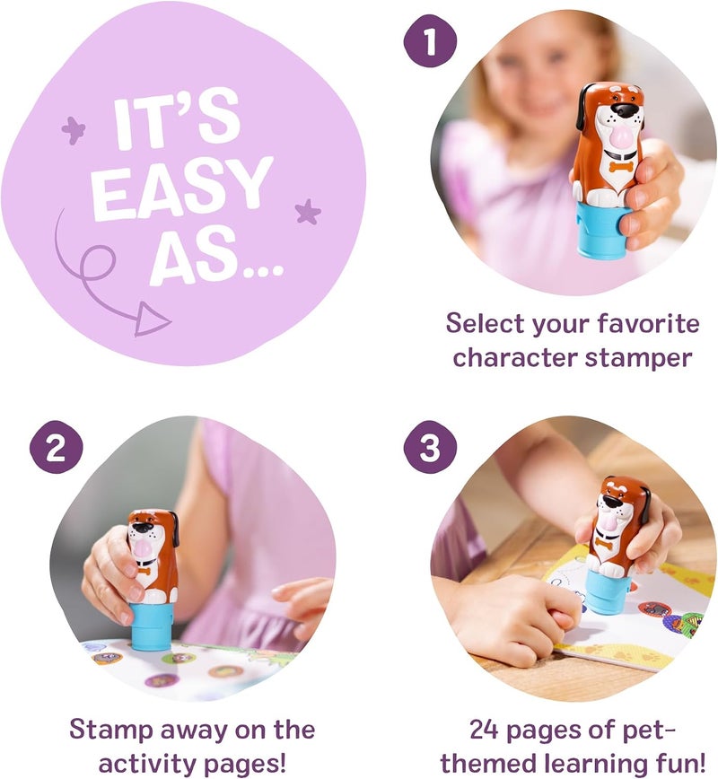 ميليسا آند دوج ملصق WOW!™ Dog Creative Play - لوحة أنشطة مكونة من 24 صفحة وختم ملصقات، 300 ملصق، لعبة الفنون والحرف اليدوية، لعبة فيدجيت لشخصية ديناصور قابلة للتجميع، وحيد القرن، كلب، نمر - Image 5