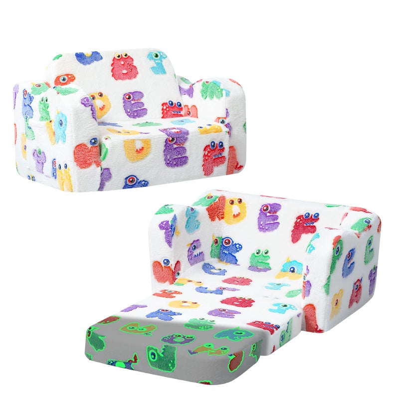 أريكة الأطفال القابلة للطي من مي مورو كول بتصميم الحروف المتلألئة في الظلام، كرسي مريح للأطفال، مريح للأولاد والبنات