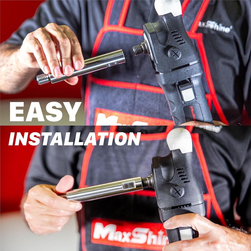 MaxShine مجموعة عمود التمديد الدوارة المصنوعة من الفولاذ المقاوم للصدأ - 2 بوصة، 3 بوصة، 5 بوصة، تناسب لوحة الدعم 5/8 بوصة - 3 قطع موسع للبوليش الدوار لتلميع السيارات وآلة الطحن - ملحق للبوليش الدوار - Image 3