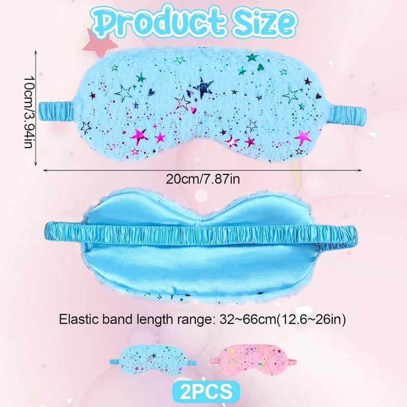 HZYH NimbusNote 2Pcs Plush Eye Mask for Sleeping, Cute Star Fluffy Plush Sleep Mask, Soft Blindfold Eyeshade, Travel Eye Cover for Women Girls  Kids - Image 3
