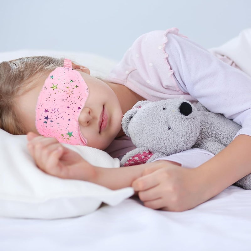 HZYH NimbusNote 2Pcs Plush Eye Mask for Sleeping, Cute Star Fluffy Plush Sleep Mask, Soft Blindfold Eyeshade, Travel Eye Cover for Women Girls  Kids - Image 2