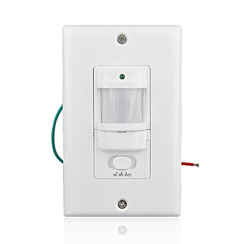 Sensky BS033C 110v Motion Sensor Light Switch, 180 Degree View Occupancy Sensor Switch, Wall Sensor Switch Light Sensor,Single Pole (Neutral Wire Required), White - Image 1