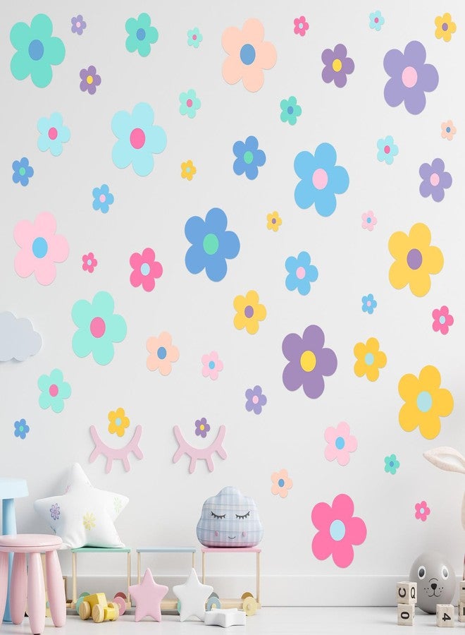 تاوباري 288 قطعة من ملصقات جدارية على شكل زهور لطيفة من طراز Y2k، ملصقات جدارية ملونة على شكل زهور، ملصقات فينيل سهلة اللصق، ملصقات أنيقة على طراز الهيبي، ديكور جداري جمالي على شكل زهور لغرف الأطفال والمراهقين (ألوان أنيقة). - Image 4