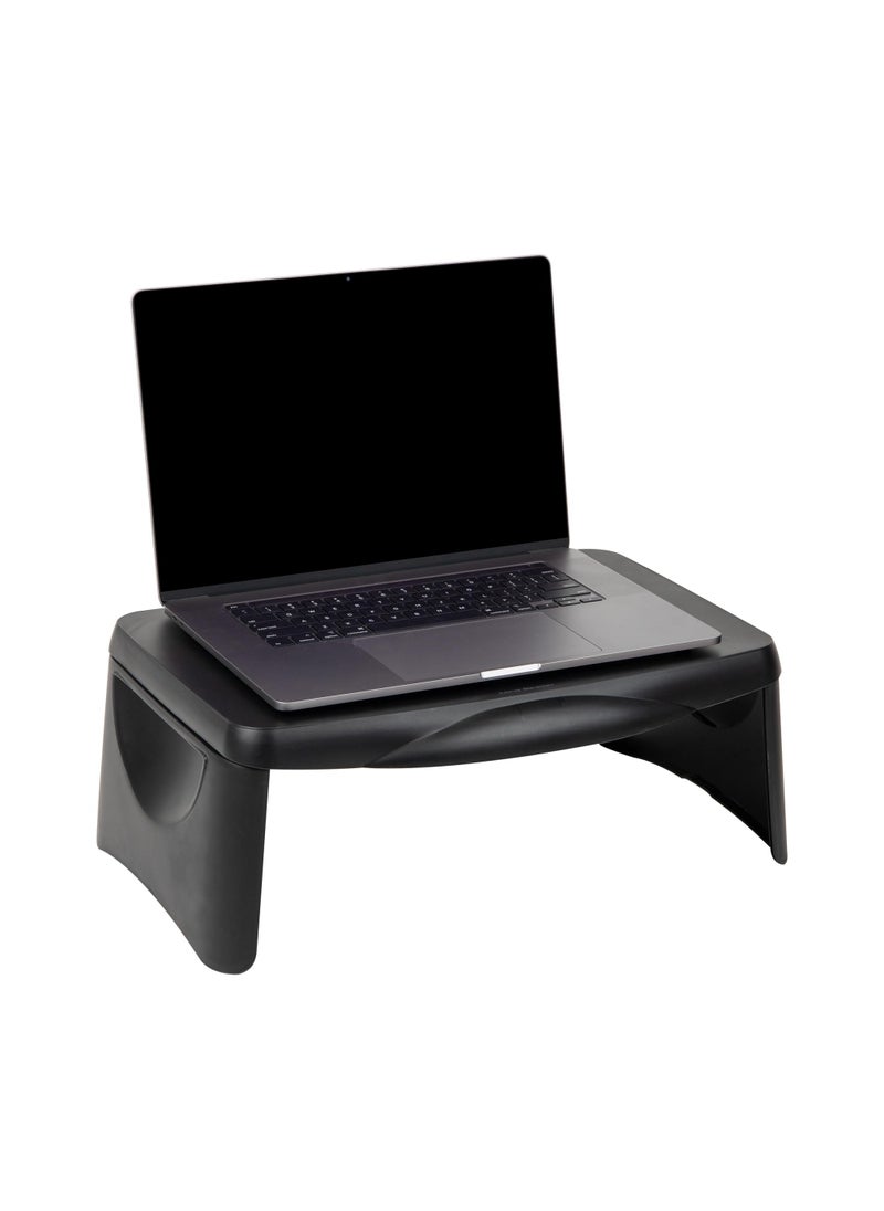 Mind Reader Mind Reader Lap DeskLaptop Stand Bed Tray Folding Legs Portable Dorm Plastic 1875 L x 1125 W x 725 H Black 