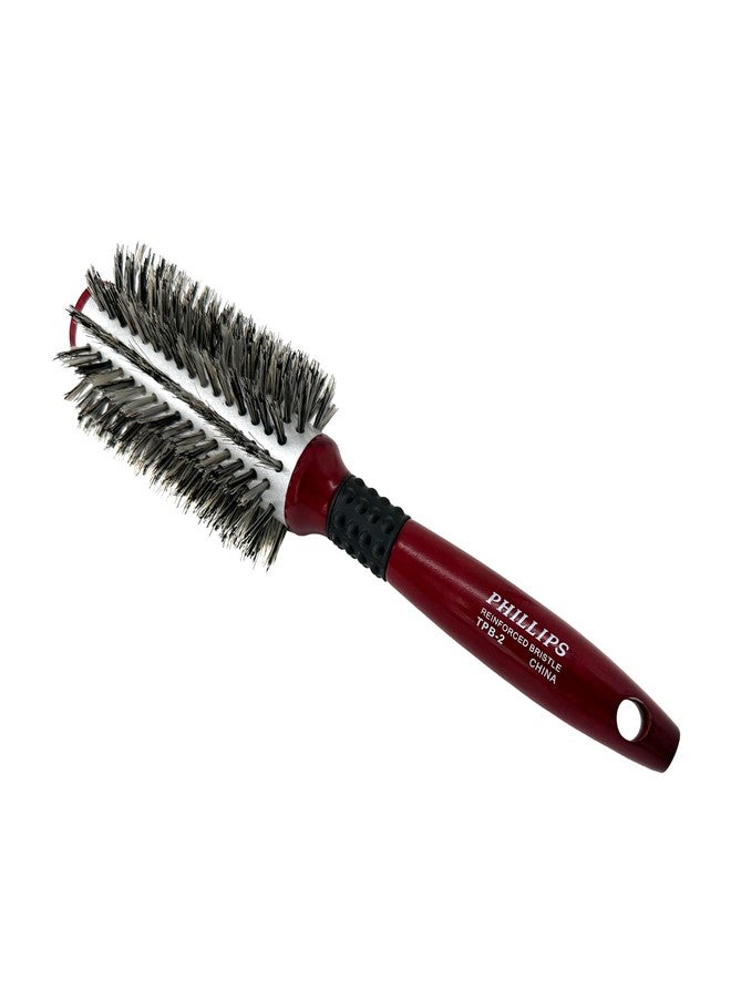 Phillips Brush Thermal Ceramic 2.5 Inch Round Hair Brush, 100% Pure Boar Bristles & Ergonomic Beech Wood Handle - Ceramic Barrel Brush Head for Styling & Volumizing All Hair Types, TPB-2 - Image 2
