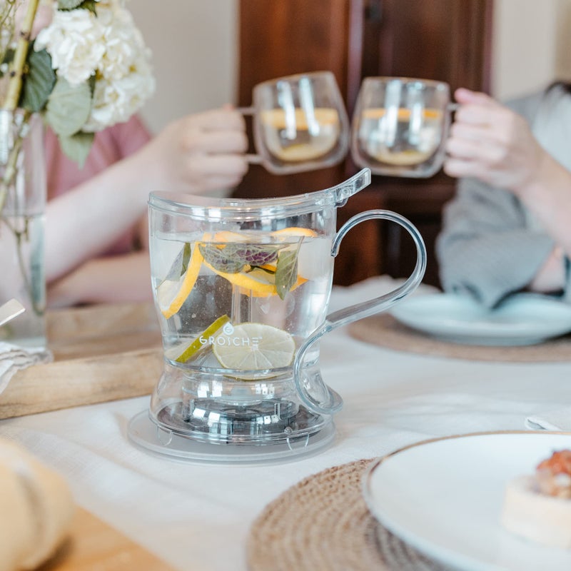 GROSCHE Aberdeen Tea Infuser Teapot & Smart Tea Maker - BPA-Free, Drip-Free Design | Coaster | Easy Brew | Easy Clean Steeper | Loose Leaf Brewing - Stylish Design | 17.7 oz - 1000 ml - Image 5