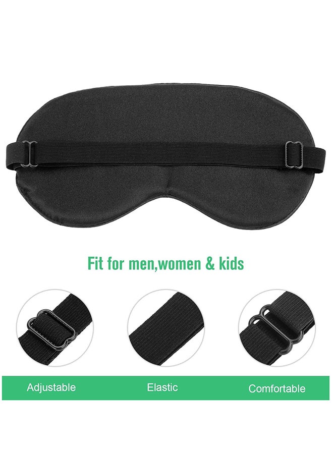 KASTWAVE Pack Of 2 Natural Silk Sleeping Blind Fold With Adjustable Strap, Black  - Image 3