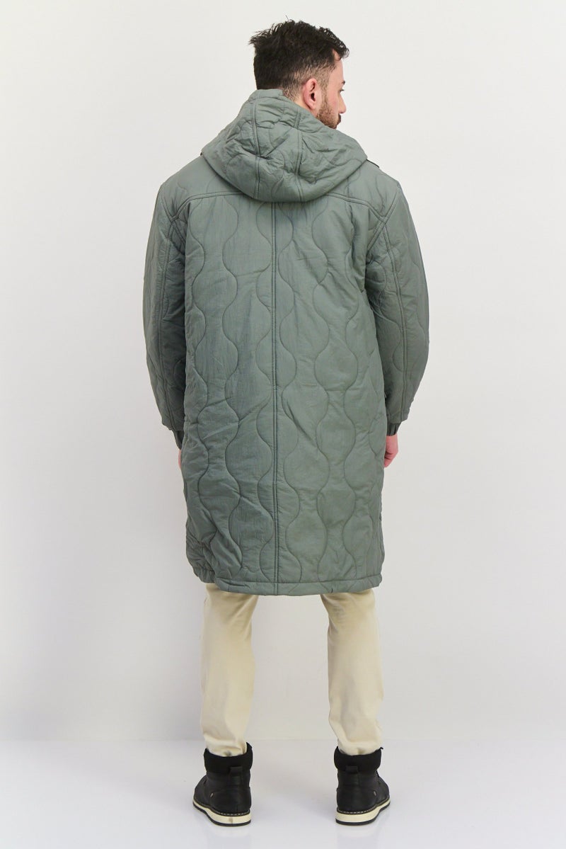Asos Design Men Hooded Quilted Jacket, Grey - Image 4