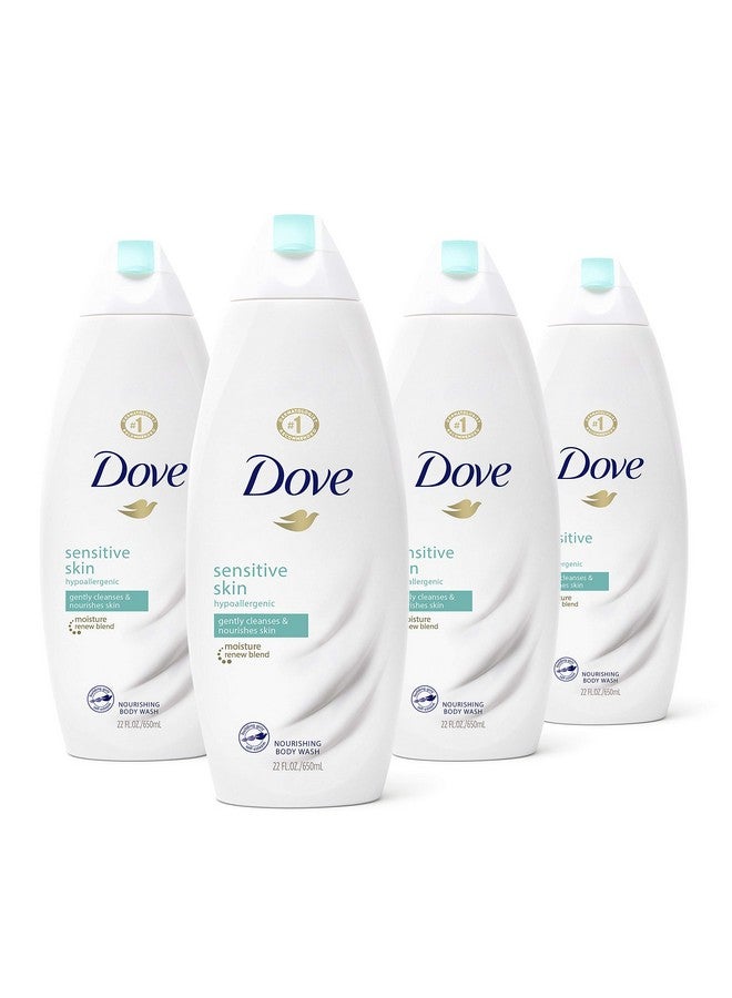 Dove Sulfate Free and Hypoallergenic, Sensitive Skin Body Wash, 22 Fl Oz (Pack of 4) - Image 1