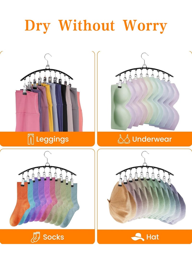 LEOKOR 2 Pack Hangers for Closet Organizers and Storage, Space Saving Pants Hangers, Multifunctional Stainless Steel Rack Hangers, Anti-Slip Pants Hangers with 10 Clips - Image 5