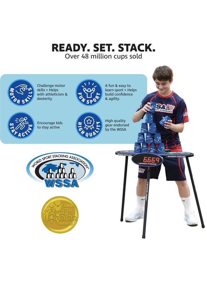 SPEED STACKS | Official Sport Stacking Set, Blue - 12 Cups And Holding Stem | Top Grade Materials, Low Friction | Wssa Approved - Image 5