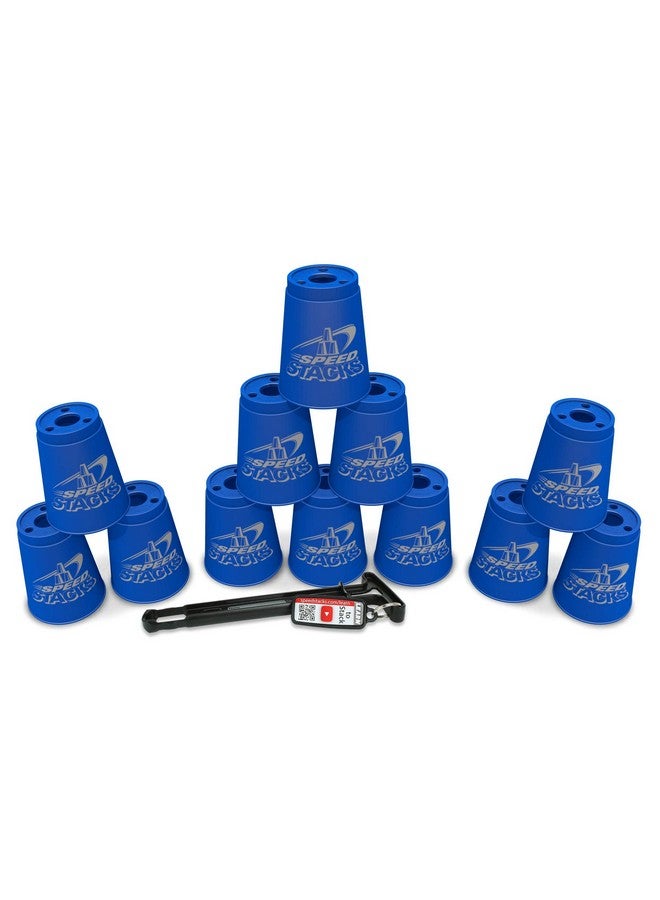 SPEED STACKS | Official Sport Stacking Set, Blue - 12 Cups And Holding Stem | Top Grade Materials, Low Friction | Wssa Approved - Image 1