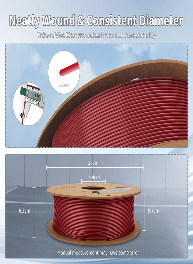 3DHoJor 3D Printing Filament High Speed PLA 300mm/s Cardboard Spool 1kg (2.2lbs),Dimensional Accuracy +/- 0.03 mm Fit Most 3D FDM Printer-Fire Engine Red - Image 4
