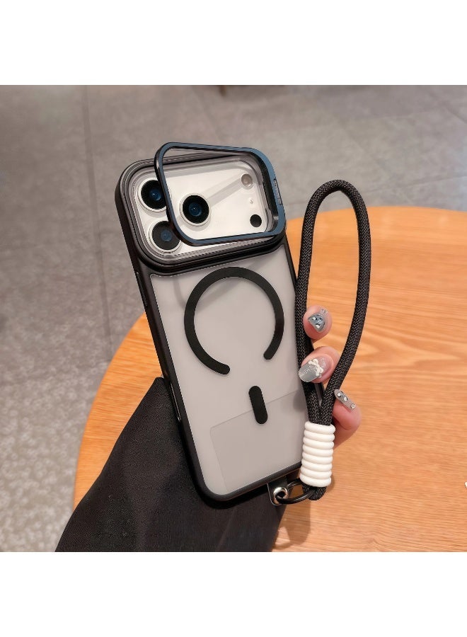 V.nice MagSafe Compatible iPhone Case with  Flip Camera Lens Protector, Detachable Wrist Strap, Shockproof Matte Cover - Image 1