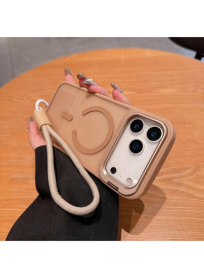V.nice MagSafe Compatible iPhone Case with  Flip Camera Lens Protector, Detachable Wrist Strap, Shockproof Matte Cover - Image 4