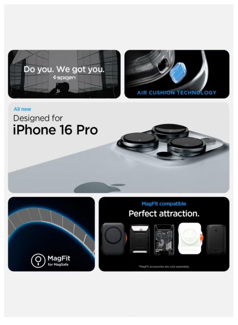 سبايجن غطاء حماية Ultra Hybrid MagFit لهاتف iPhone 16 Pro مع MagSafe (2024) Zero One من التيتانيوم الطبيعي - Image 2