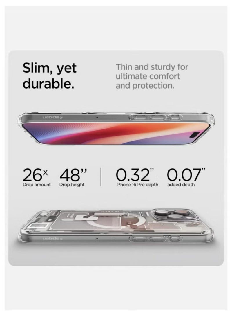 سبايجن غطاء حماية Ultra Hybrid MagFit لهاتف iPhone 16 Pro مع MagSafe (2024) Zero One من التيتانيوم الطبيعي - Image 5