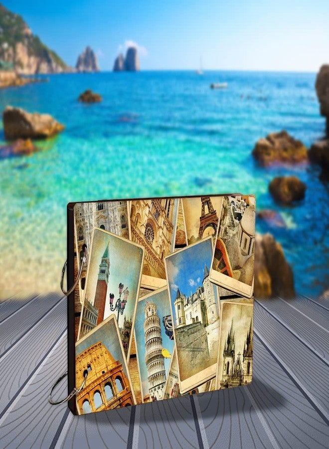 WallDaddy- Scrapbook Crafts (Wonders Photo) Scrap Book | Wooden Photo Album | 40 Black Color Paper Size "22 X 16 cm" Wooden Photo Book | Memories Book | Photo Frame & Albums Large - Image 3