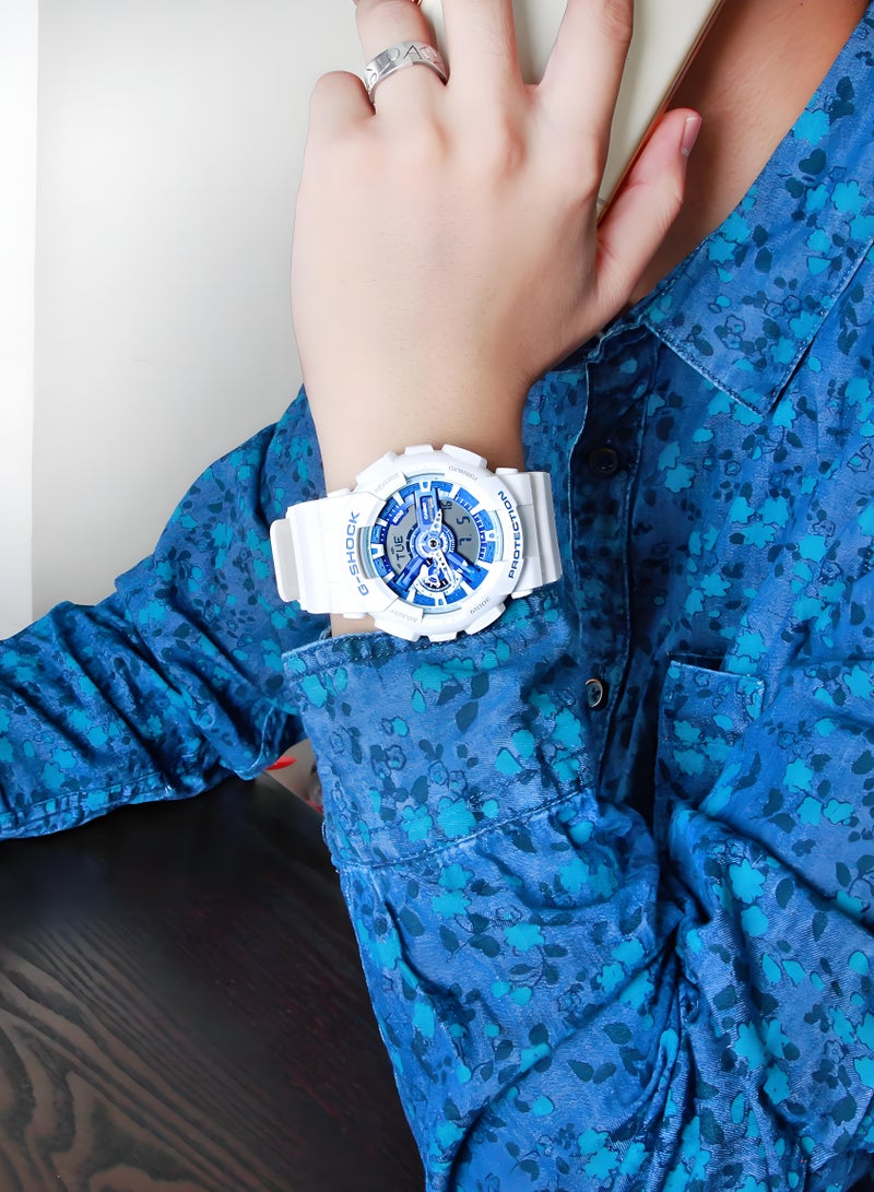 G-SHOCK Casio G-SHOCK Series Summer Exclusive Color Matchway Classic Hands Shockproof and Waterproof Sport Quartz Movement Blue Dial GA-110WB-7A - Image 2