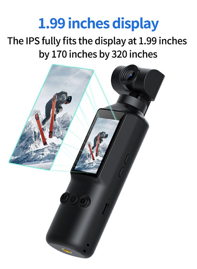 AUSEK 4K Body Camera , Vlogging Action Camera, 4K/60FPS with 270° Rotating Lens, 1.99-inch Screen, Included 128G Card, EIS Stabilization for Meeting, and Daily Use,for Outdoor Riding Shooting Vlog - Image 4