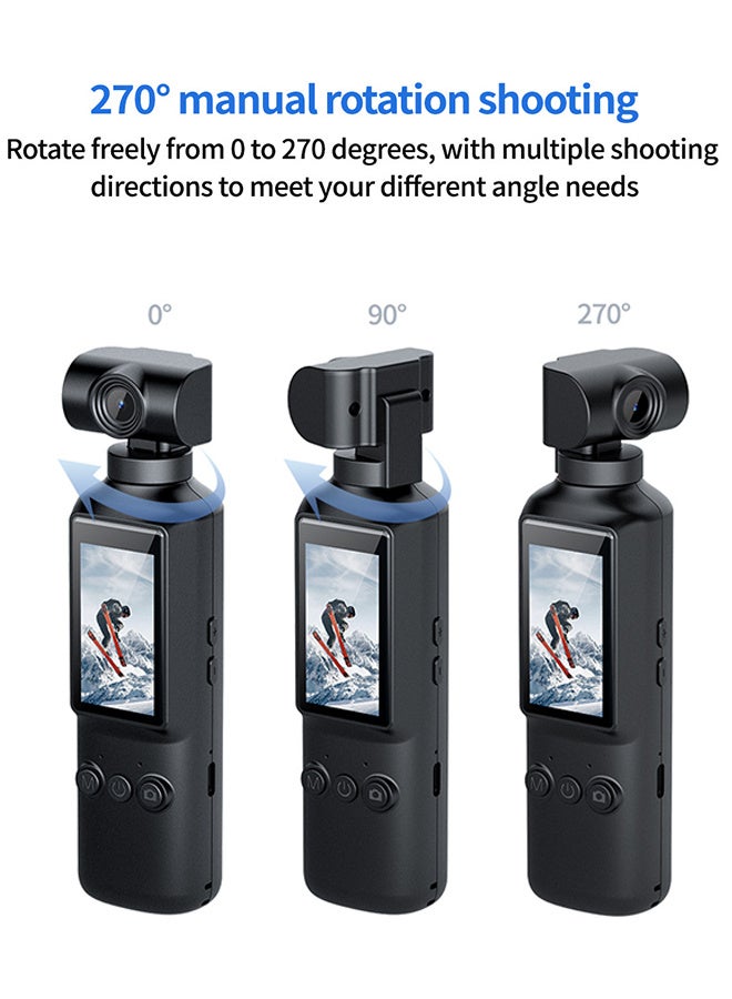 AUSEK 4K Body Camera , Vlogging Action Camera, 4K/60FPS with 270° Rotating Lens, 1.99-inch Screen, Included 128G Card, EIS Stabilization for Meeting, and Daily Use,for Outdoor Riding Shooting Vlog - Image 2