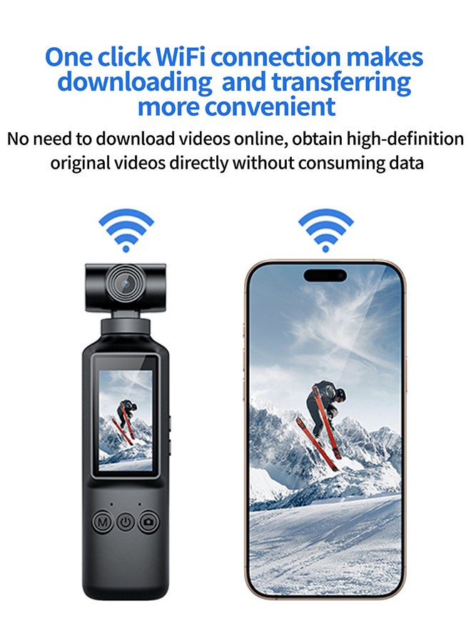 AUSEK 4K Body Camera , Vlogging Action Camera, 4K/60FPS with 270° Rotating Lens, 1.99-inch Screen, Included 128G Card, EIS Stabilization for Meeting, and Daily Use,for Outdoor Riding Shooting Vlog - Image 3