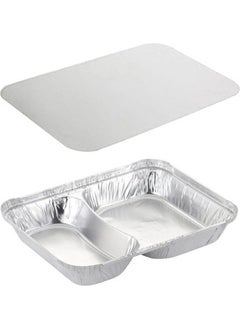 Güneş Avm Gunes Avm Roll-Up 2 Compartment Aluminum Container and Lid Set 100 Pieces 