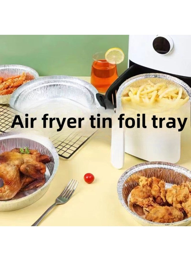 Special Aluminum Foil Plate For Air Fryer Thickened Tin Paper Bowl Round Barbecue Tin Paper Box Oven Baking Aluminum Foil Paper Tray-Specification:8 Inch Pack Of 20  - Image 4