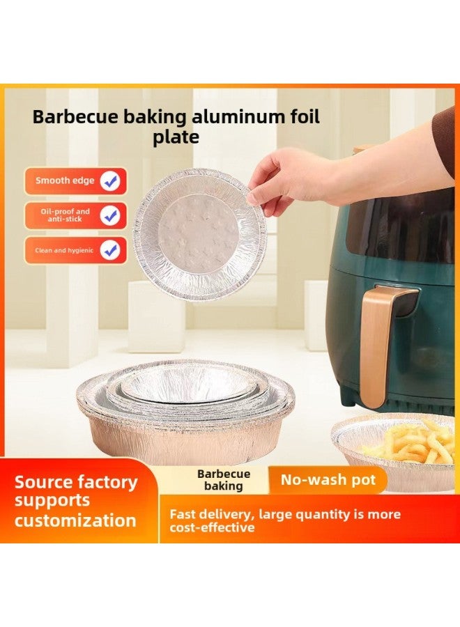 Special Aluminum Foil Plate For Air Fryer Thickened Tin Paper Bowl Round Barbecue Tin Paper Box Oven Baking Aluminum Foil Paper Tray-Specification:8 Inch Pack Of 20  - Image 1