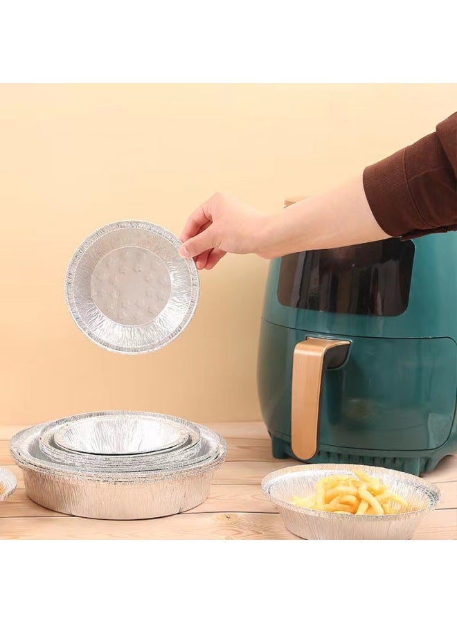 Special Aluminum Foil Plate For Air Fryer Thickened Tin Paper Bowl Round Barbecue Tin Paper Box Oven Baking Aluminum Foil Paper Tray-Specification:8 Inch Pack Of 20  - Image 3