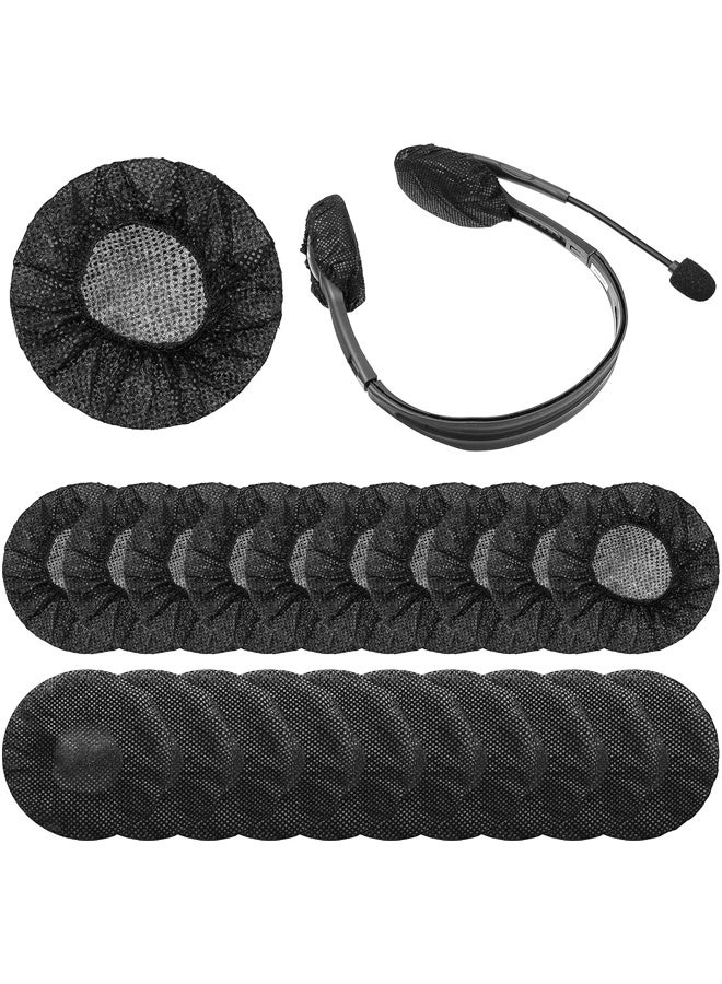 100 Pieces Headphone Ear Covers Disposable Earphone Sanitary Non-Woven Stretch Earpad Covers Fit for Most on Ear Headphones - Image 1