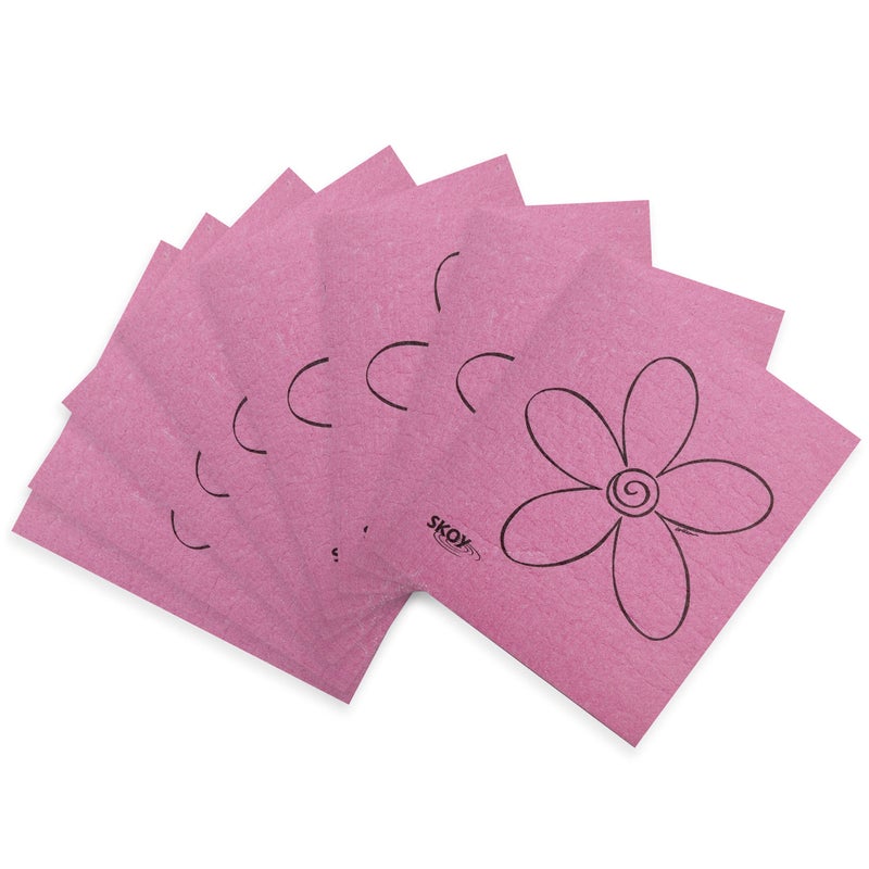 Skoy Cloth  8-Pack Versatile Swedish Dishcloths for Kitchen and Household Use  Reusable Cleaning Cloths  Planet-Friendly  Dishwasher and Dryer-Safe  Pink - Image 1