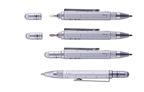 Troika CONSTRUCTION LILIPUT – PIP25/TI – Multitasking ballpoint pen (small) – Tool Pen– centimetre and inch ruler – slotted and Phillips screwdriver – stylus (titanium colour) original - Image 2