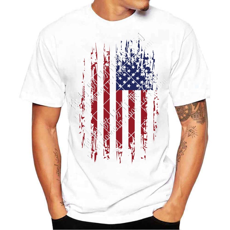 All Flags 3D Short-Sleeved T-Shirt Men's Round Neck Short-Sleeved Large Size Trendy S - Image 2