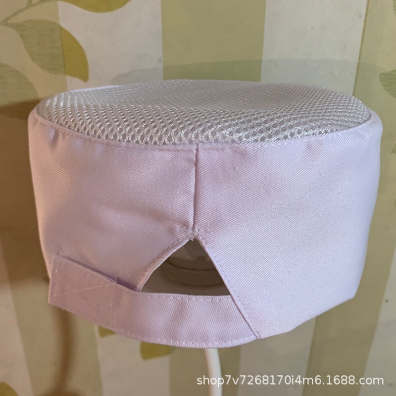 Japanese And Korean Style Cooking Cap Waiter Work Cap Chef Cap Kitchen Breathable Flat Top Cap Net Top Cap - Image 1