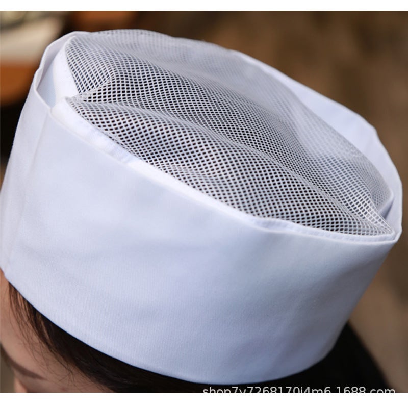Japanese And Korean Style Cooking Cap Waiter Work Cap Chef Cap Kitchen Breathable Flat Top Cap Net Top Cap - Image 3