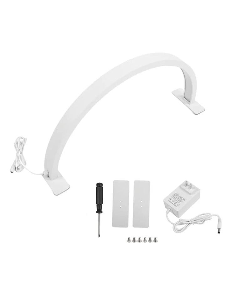 Xria M55 Half Moon light 21.7 Inch Arch Shape Manicure Light 3000K-6000K Lamp Adjustable Brightness Desk Lash Light for Nails Tattoo Beauty Salon (White) - Image 1
