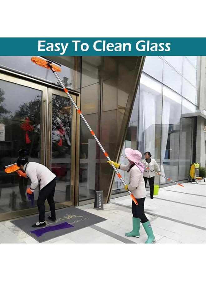 Bukela Window Cleaner, 4.3m Telescopic Window Squeegee Cleaning Kit, Window Cleaning Equipment With Silicon Squeegee & Microfiber Scrubber,Shower Squeegee For Glass,Car,Floor,Wall - Image 4