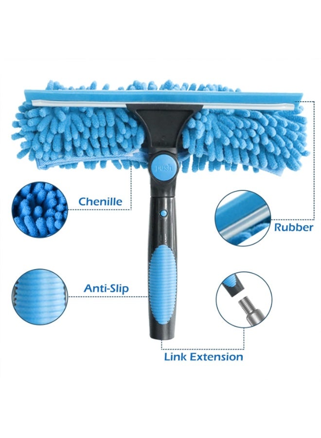 Bukela Window Cleaner, 4.3m Telescopic Window Squeegee Cleaning Kit, Window Cleaning Equipment With Silicon Squeegee & Microfiber Scrubber,Shower Squeegee For Glass,Car,Floor,Wall - Image 2
