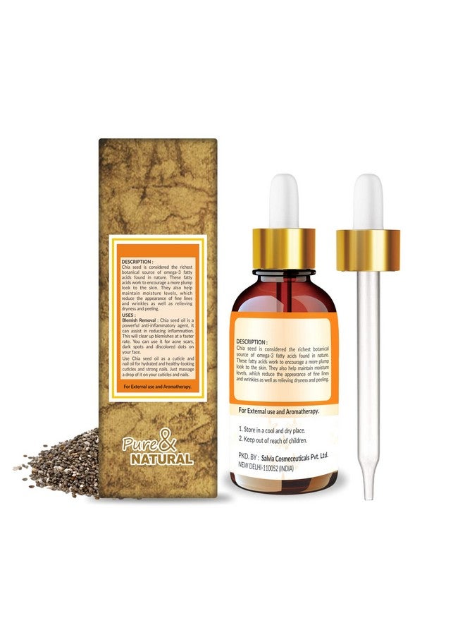 CRYSALIS Chia Seed(Salvia Hispanica) Oil|100% Pure & Natural Undiluted Carrier Oil Organic Standard For Skin & Haircare|Restores Skin’S Moisture Barrier, Reduces Aging Signs - 50Ml With Dropper - Image 2
