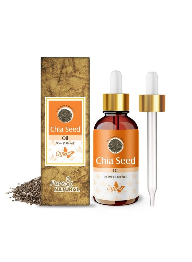 CRYSALIS Chia Seed(Salvia Hispanica) Oil|100% Pure & Natural Undiluted Carrier Oil Organic Standard For Skin & Haircare|Restores Skin’S Moisture Barrier, Reduces Aging Signs - 50Ml With Dropper - Image 1