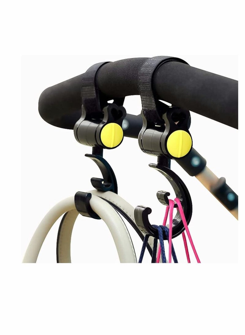 Y&D Stroller Hooks Multifunction Baby Rotating Buggy Clips Hanger Universal Pram Hookfor Pushchair Shopping Bag Hanging Your Bags and Totes 2 Pcs - Image 2