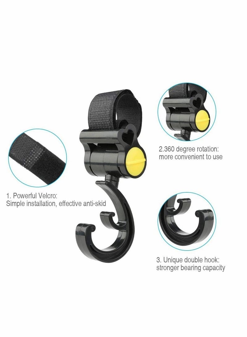 Y&D Stroller Hooks Multifunction Baby Rotating Buggy Clips Hanger Universal Pram Hookfor Pushchair Shopping Bag Hanging Your Bags and Totes 2 Pcs - Image 5